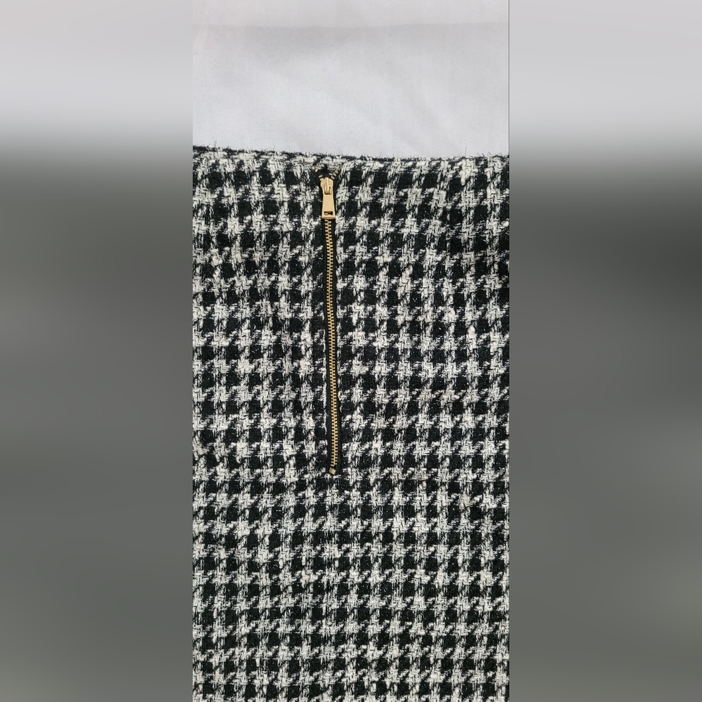 NWOT! LOFT Fall Glam Houndstooth Shimmer Y2k Women's Formal Mini Skirt 8/Medium - Picture 10 of 17